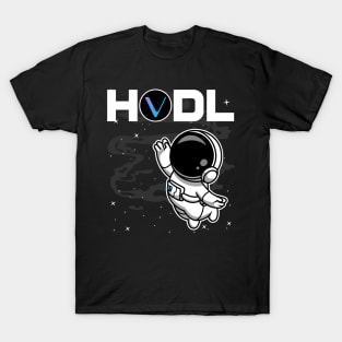 HODL Astronaut Vechain VET Coin To The Moon Crypto Token Cryptocurrency Blockchain Wallet Birthday Gift For Men Women Kids T-Shirt